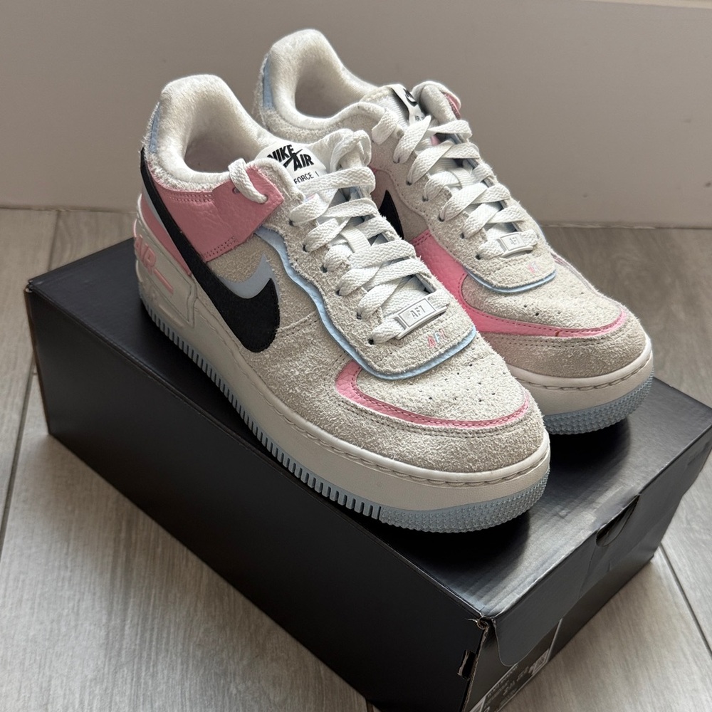 Nike Air Force 1 Af1 Shadow Hoops Summit White-Pink Womens  8